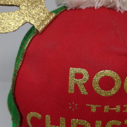 Walmart Trucker Hat Red Green One Size Rock This Christmas Antlers Pompom