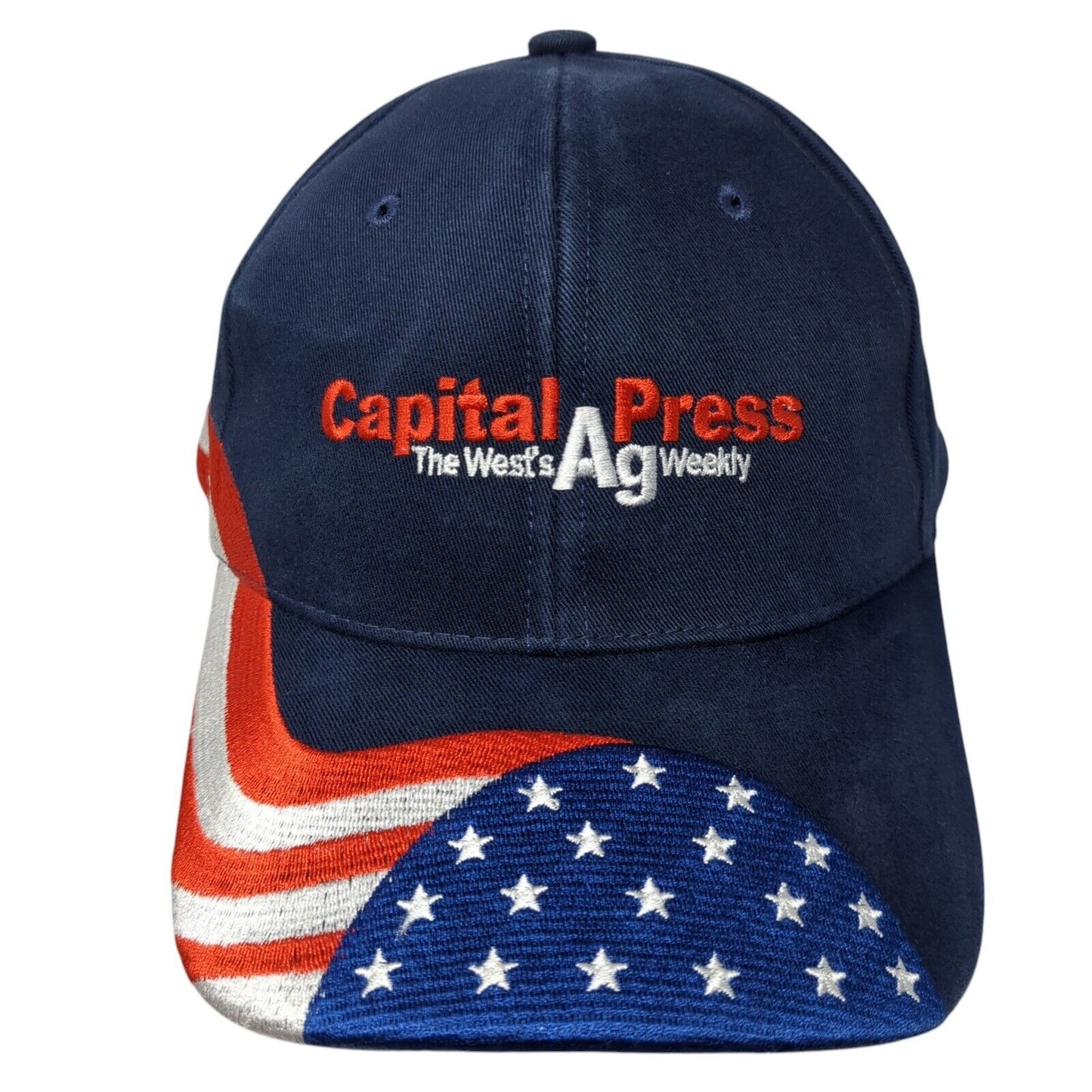 Capital Press The West's Ag Weekly Strapback Hat Blue One Size Adjustable