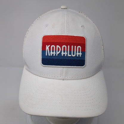 Kapalua Patch Snapback Hat White One Size Adjustable Laser Cut Pukka