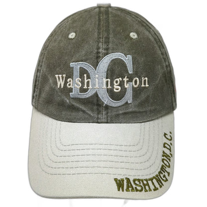 I Love DC Baseball Cap Green Beige One Size Washington DC USA Flag Souvenir Hat