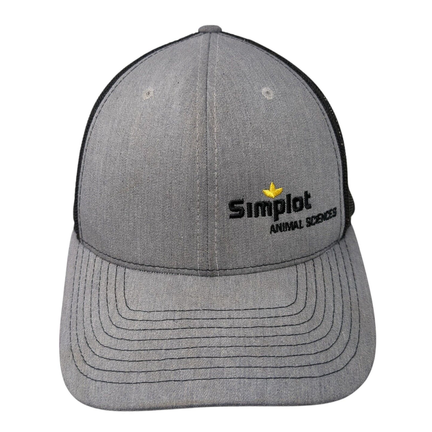Simplot Animal Sciences Snapback Trucker Hat Gray One Size Mesh Back
