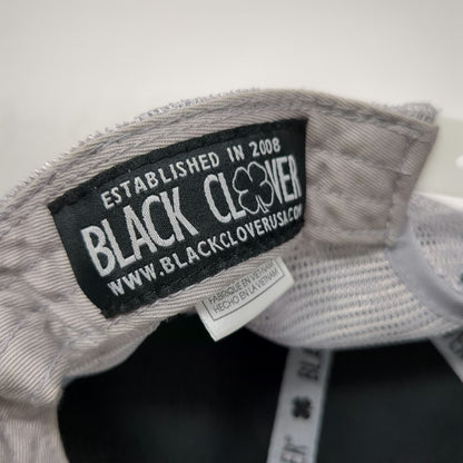 Black Clover Trucker Hat Gray White One Size Bingham Healthcare Live Lucky