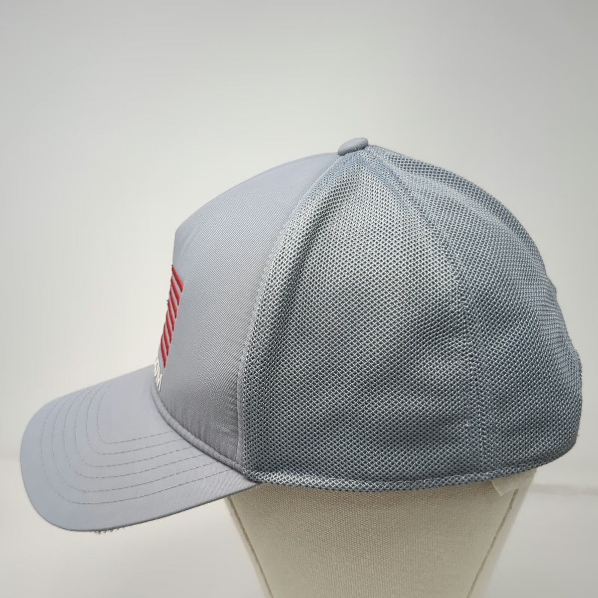 Under Armour Trucker Hat Gray One Size Mesh American Flag Freedom Snapback