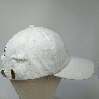 Birdiegirl White Baseball Cap OSFM Flower Logo Slideback Hat Floral Underbrim