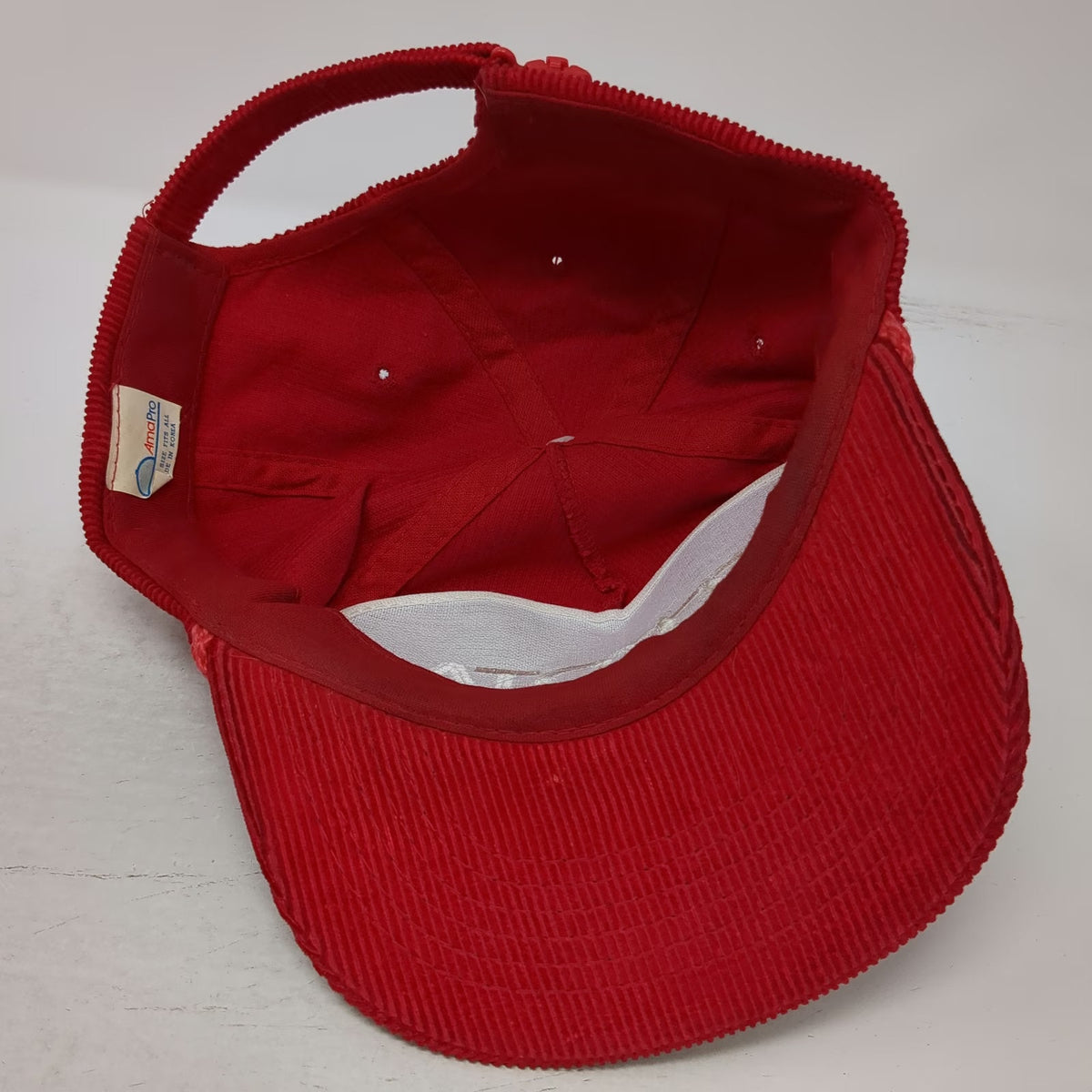 AmaPro Trucker Red Hat One Size Toyota Corduroy Rope Snapback Embroidery