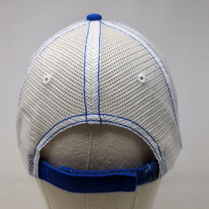 PHE Strapback Trucker Hat Blue One Size Mesh Back District Colorblock