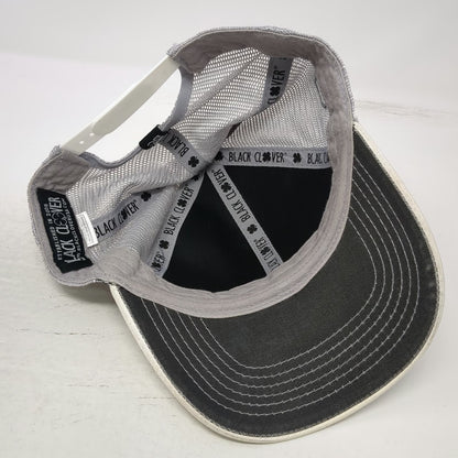 Black Clover Trucker Hat Gray White One Size Bingham Healthcare Live Lucky