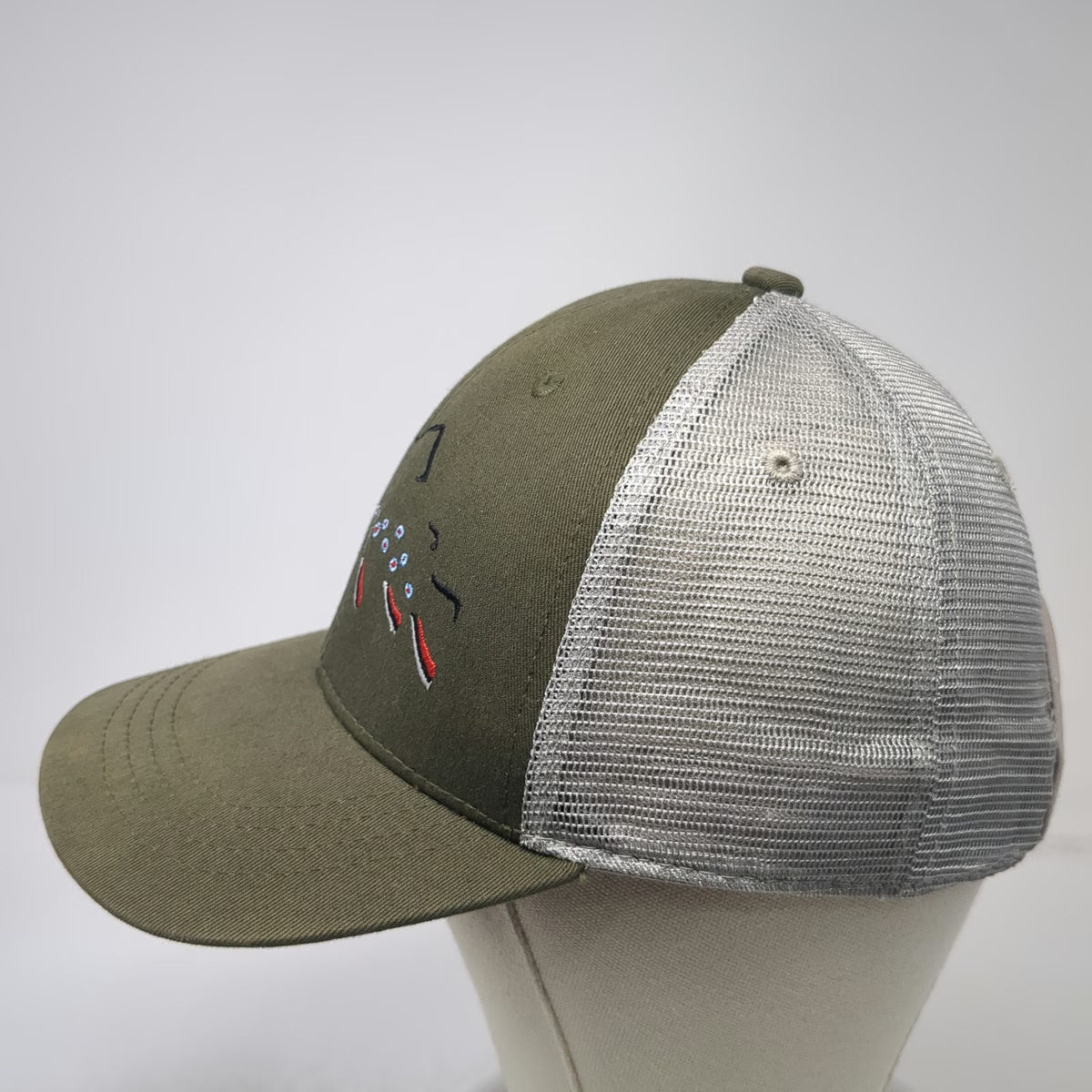 Rep Your Water Trucker Hat Green One Size Trout Fish Mesh Snapback Fishing Cap