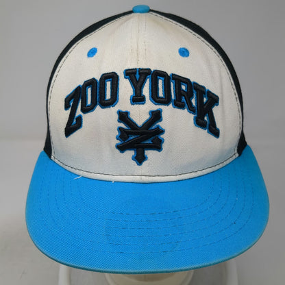 Zoo York Snapback Hat White Blue Black One Size Unbreakable Logo Embroidered