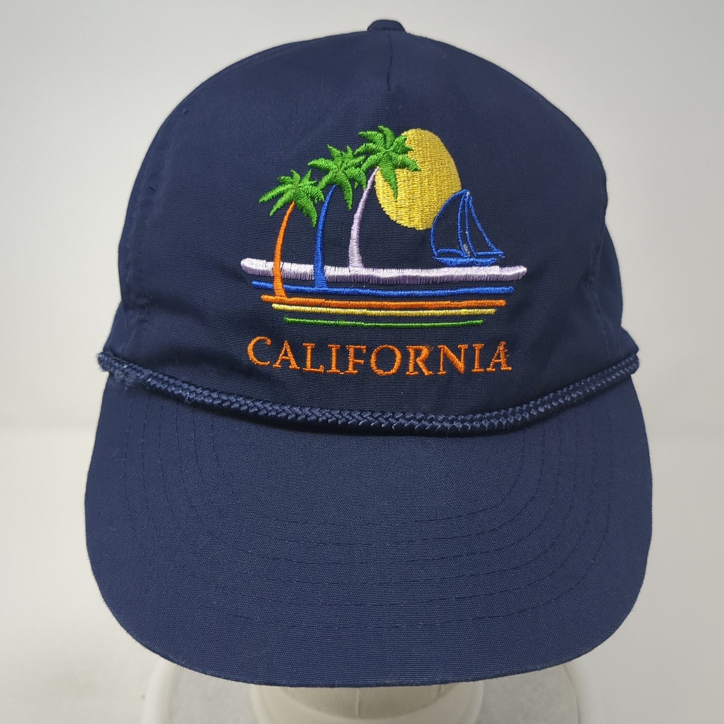 California Snapback Rope Hat Blue One Size Adjustable Embroidered
