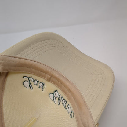 Last Chance Snapback Trucker Hat Tan OS Adjustable Embroidered Mesh Back Rope