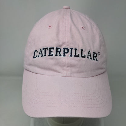 Caterpillar Strapback Hat Pink One Size Embroidered Adjustable 6 Panel