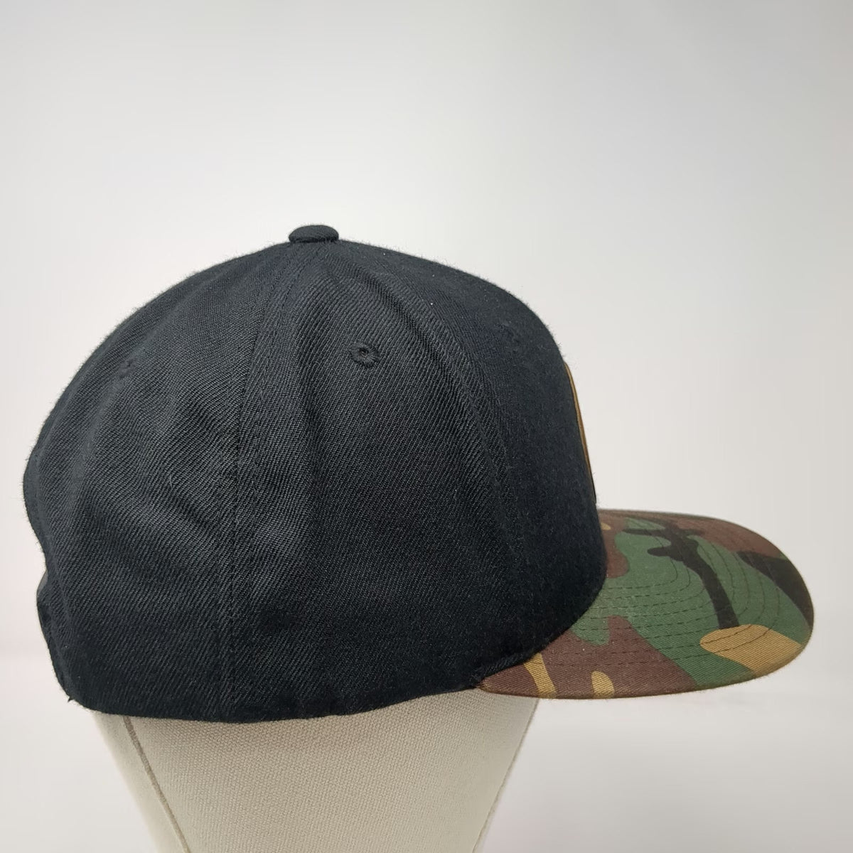 Yupoong Snapback Hat Black Green Brown Camo Bend Brewing Co Leather One Size