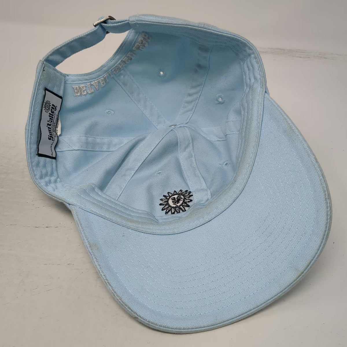 Sun Valley Baseball Cap Blue One Size Established 1936 Graphic Hat Slideback
