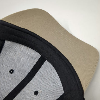 Nu-Fit Baseball Cap Black Beige M Stretch Fit Two Tone Blank Breathable Hat