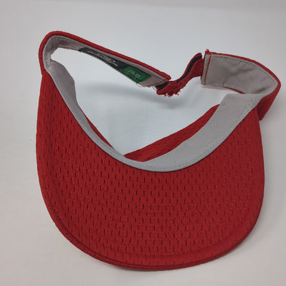 Richardson Strapback Visor Hat Red One Size Adjustable Outdoor Blank