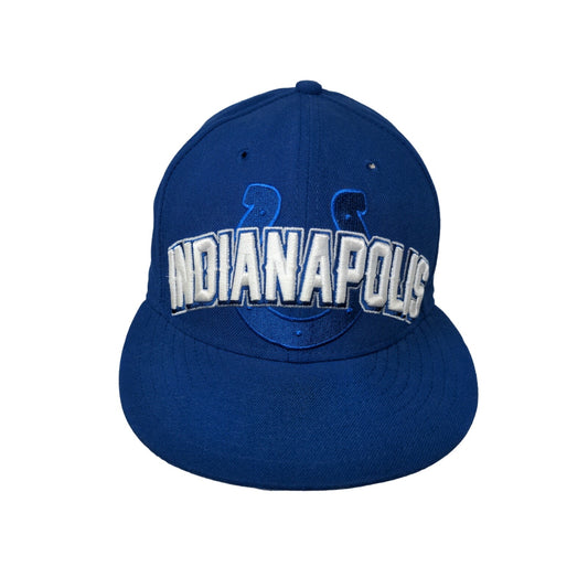 NFL Indianapolis Colts New Era 59Fifty Fitted Hat Size 7 3/8 Blue Embroidered