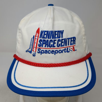 Spaceport USA Trucker White Hat Slideback Kennedy Space Center NASA FL Vintage