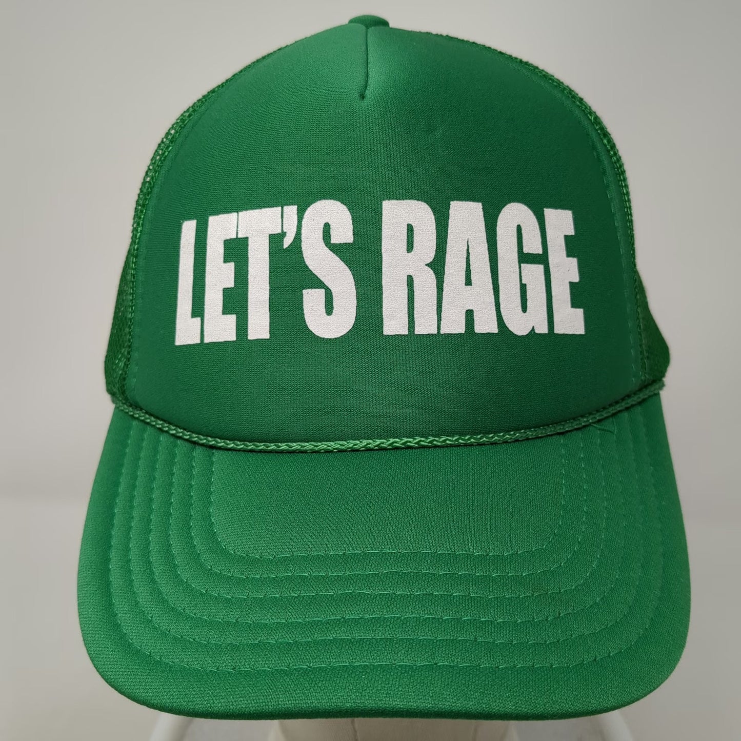 OTTO Trucker Hat Green One Size Mesh Snapback Rope Lets Rage Foam Graphic Hat