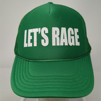 OTTO Trucker Hat Green One Size Mesh Snapback Rope Lets Rage Foam Graphic Hat