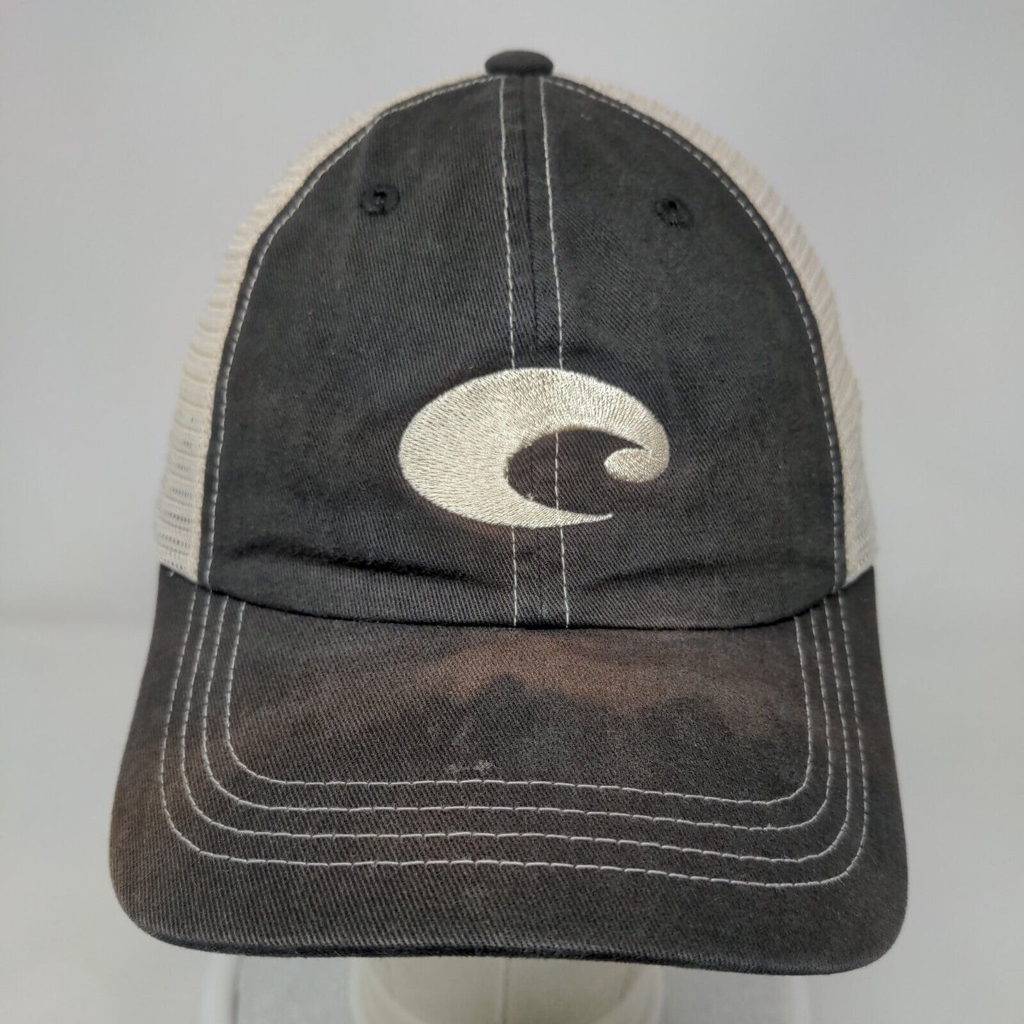 Costa Del Mar Strapback Mesh Back Trucker Hat Black One Size Embroidered