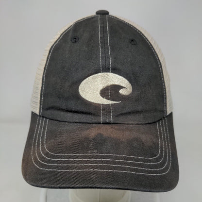 Costa Del Mar Strapback Mesh Back Trucker Hat Black One Size Embroidered