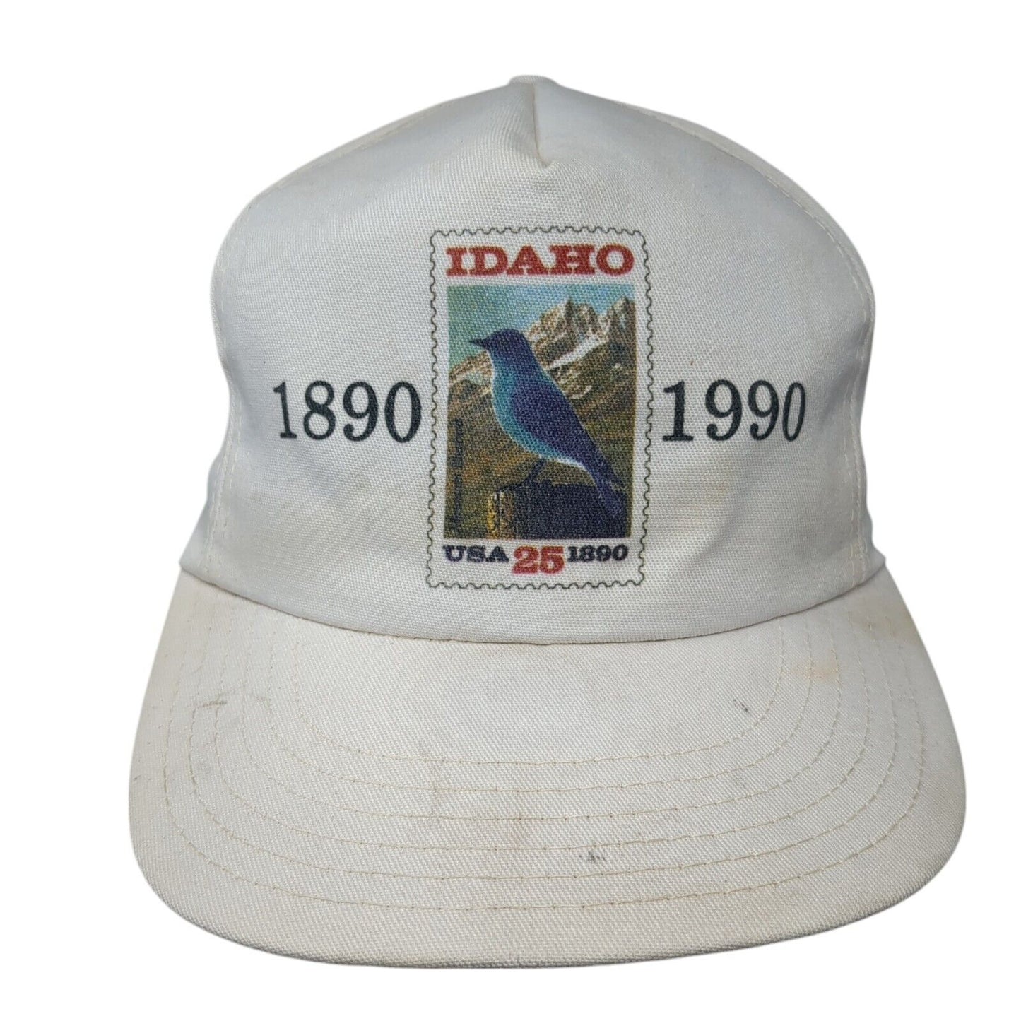 Idaho USA 25 1890-1990 Snapback Hat White One Size Adjustable Vented Holes
