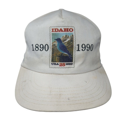 Idaho USA 25 1890-1990 Snapback Hat White One Size Adjustable Vented Holes