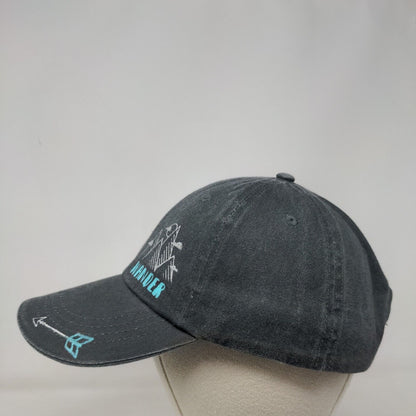 Wander Strapback Hat Gray One Size Adjustable Vented Holes 6 Panel Anvil Cotton