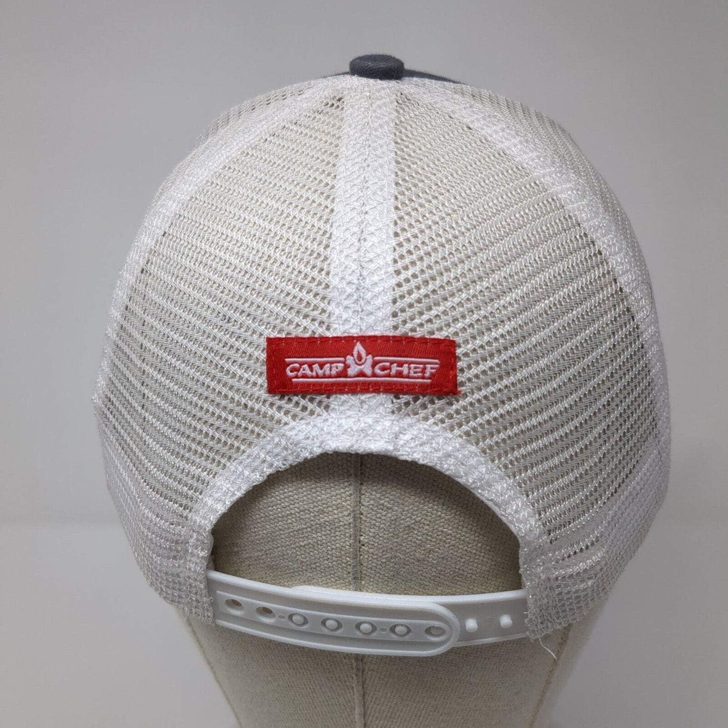 Camp Chef Snapback Mesh Back Trucker Hat Gray One Size Embroidered