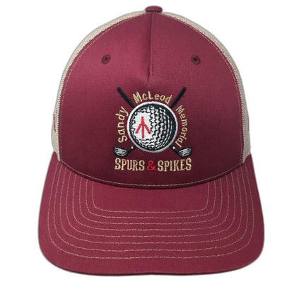 Richardson Trucker Hat Red OSFM Mesh Snapback Sandy McLeod Memorial Golf Idaho