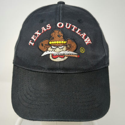 Texas Outlaw Baseball Cap Black One Size Fireworks Mascot Strapback Hat Logo