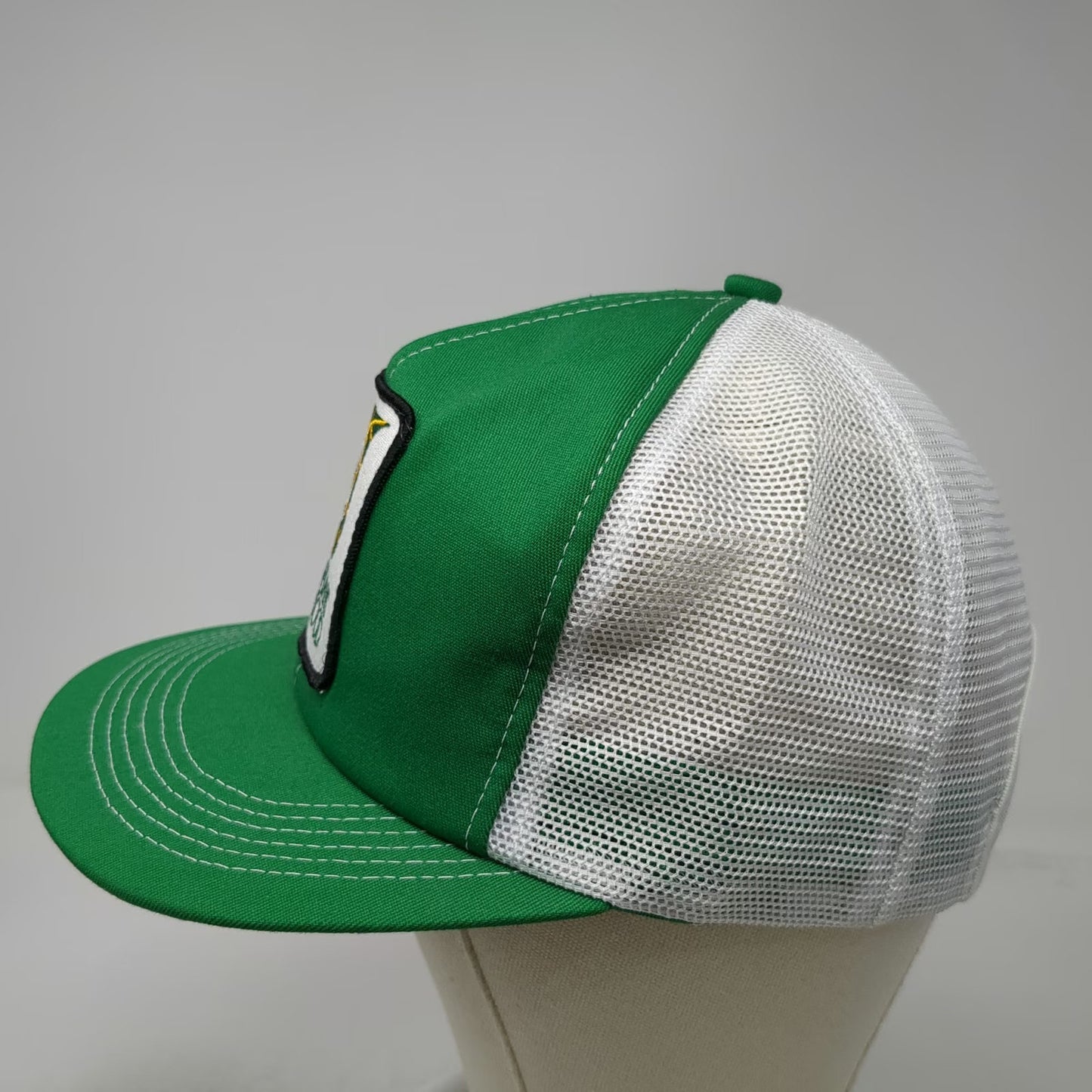 Green Trucker Hat OS Mesh Back Snapback Plant Food Fertilizer Patch Vintage