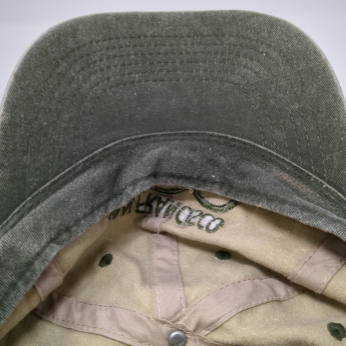 J Hats San Francisco Zoo Baseball Cap Beige Green One Size Strapback Cotton Hat