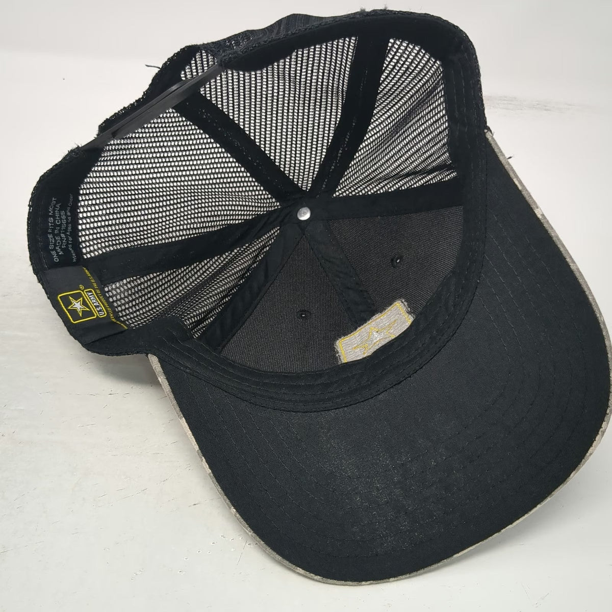 Bioworld Trucker Hat Gray Black One Size Digital Camo U.S. Army Snapback hat