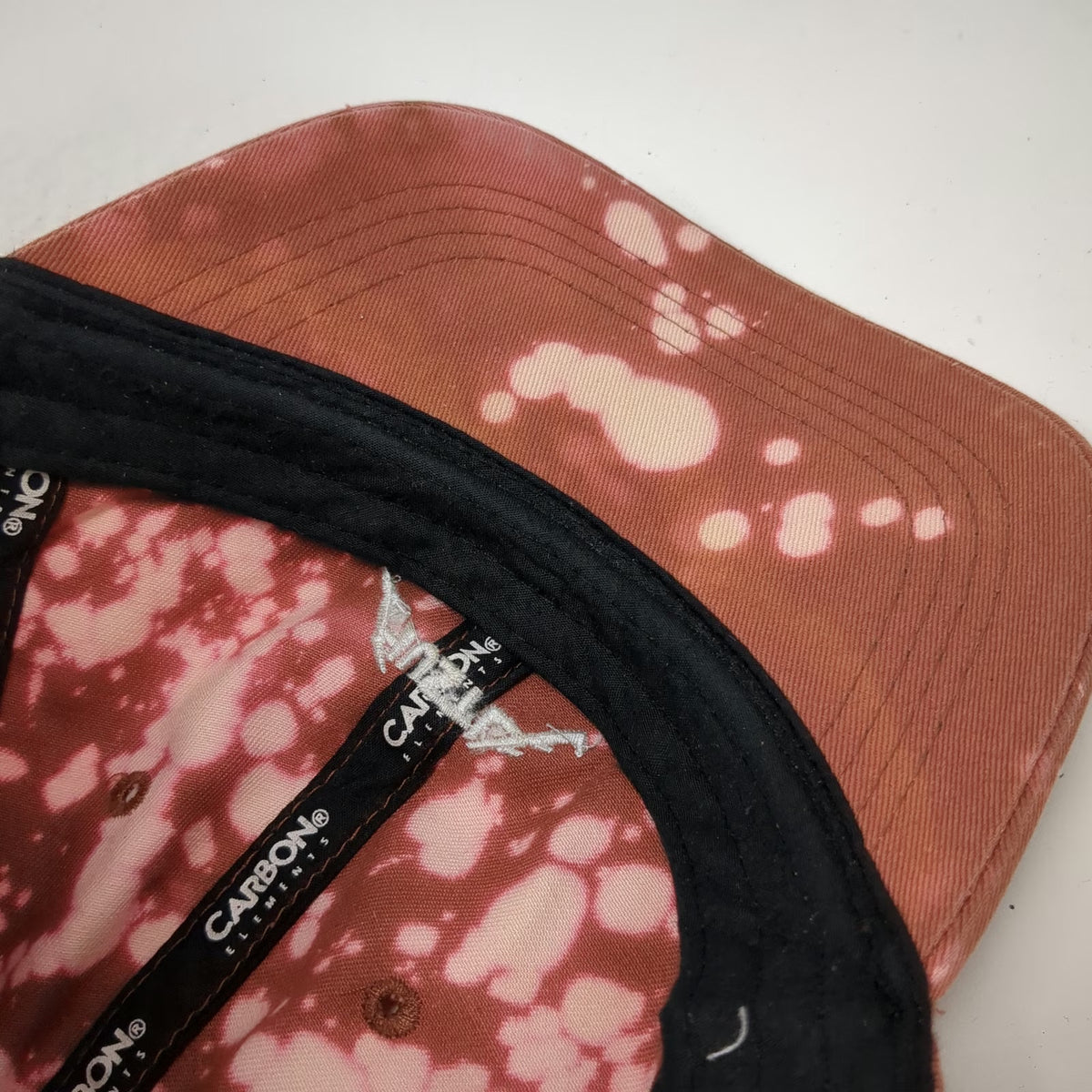 Carbon Elements Baseball Cap Brown One Size Hustle Bleached Acid Wash Cotton Hat