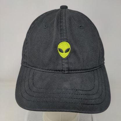 Green Alien Head Slideback Hat Black One Size Adjustable Embroidered