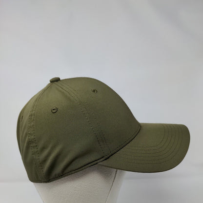 PUMA Stretch Fitted Hat Green OS Lightweight Embroidered Vented Holes 6 Panel