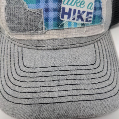Take A Hike Snapback Trucker Hat Gray OSFM Adjustable Mesh Back Polyester