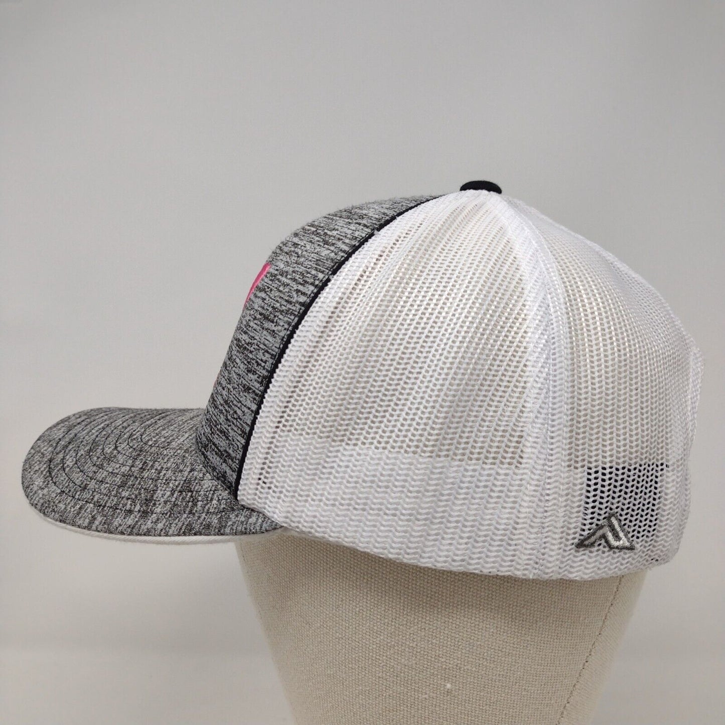 Pacific Headwear Snapback Mesh Back Trucker Hat Gray OSFA Embroidered