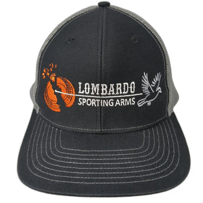 Richardson Trucker Hat Black Gray One Size Lombardo Sporting Arms Snapback Mesh