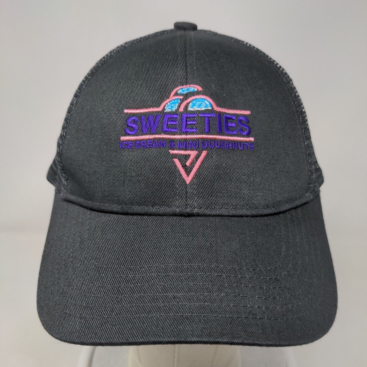 Sweeties Ice Cream Mini Doughnuts Strapback Trucker Hat Gray One Size Mesh Back