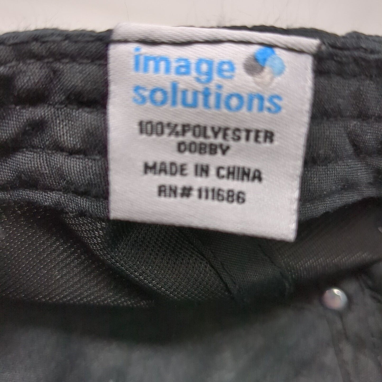 Image Solutions Strapback Hat Black OSFA Solid Adjustable Embroidered
