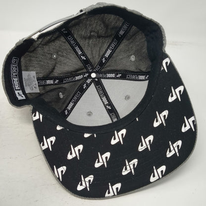 Dude Perfect Snapback Hat Gray Black White One Size 2021 Tour Logo Underbrim