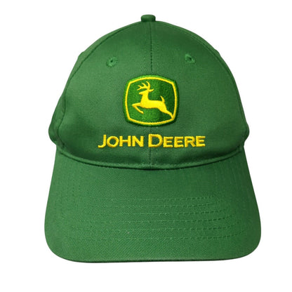 John Deere Logo Snapback Hat Green One Size Adjustable Cotton 6 Panel