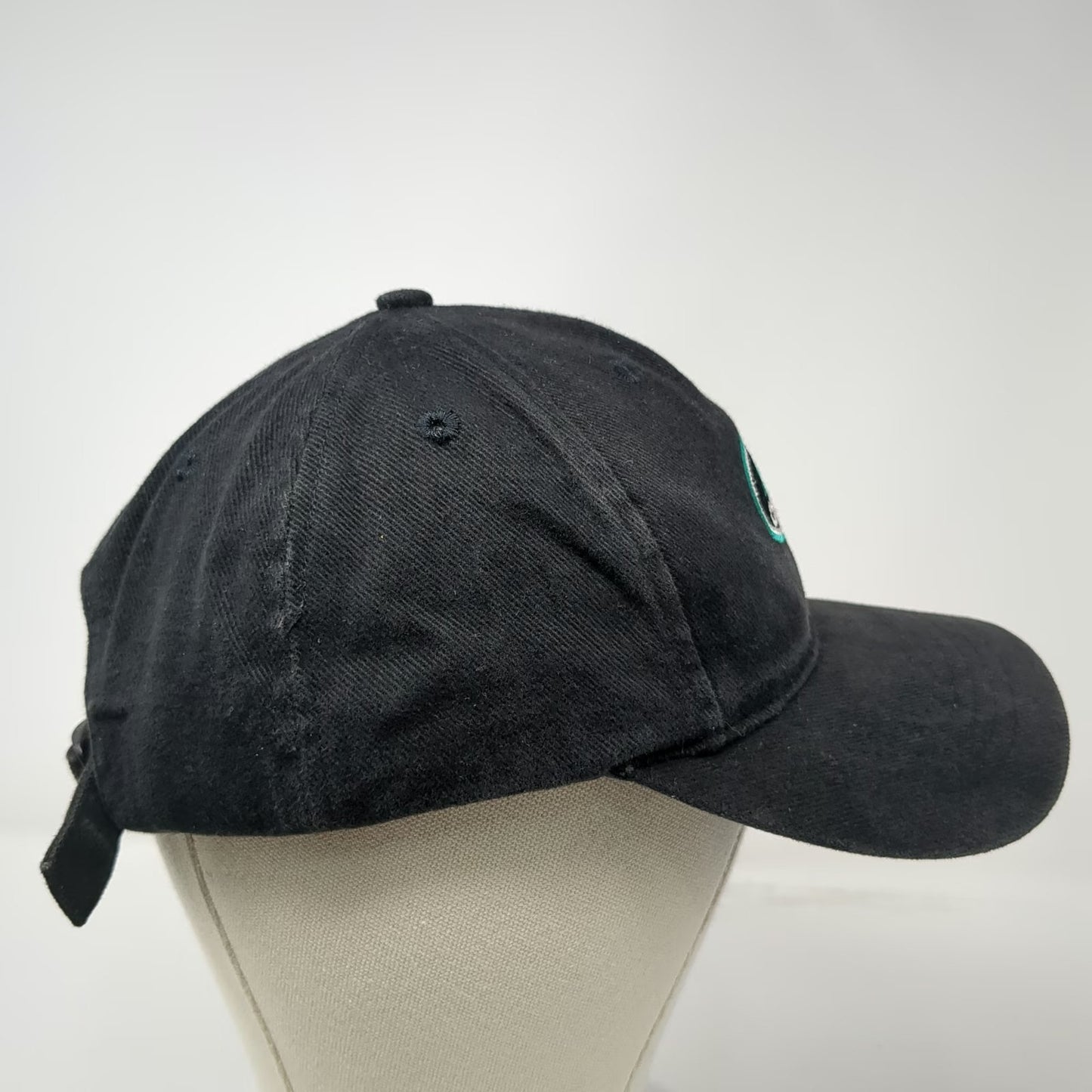 Adidas Baseball Cap Black Vintage Slideback Embroidered Logo Curved Brim Hat