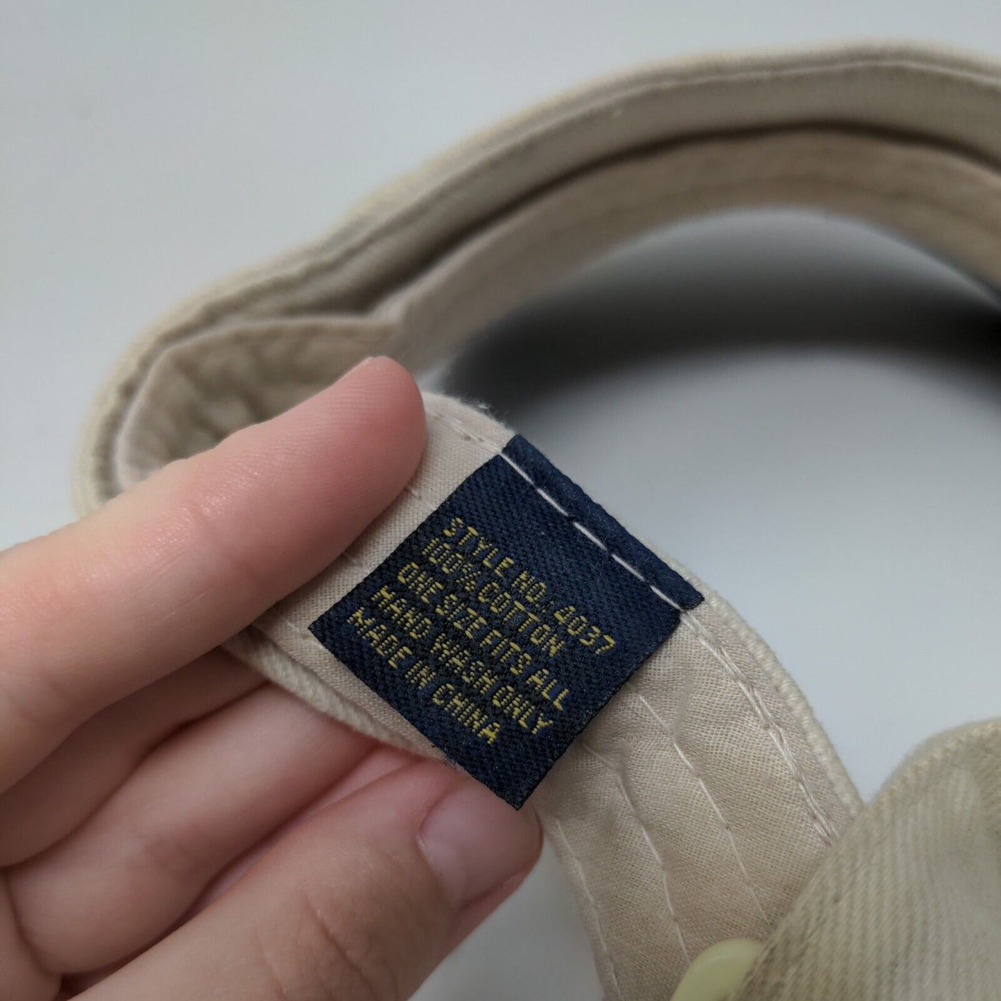 Strapback Sun Visor Cap Hat Tan Size OSFA Blank 100% Cotton Adjustable
