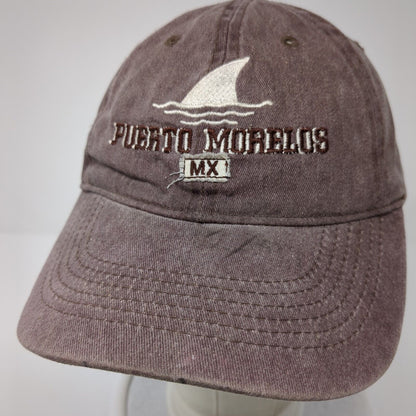 Puerto Morelos MX Slideback Hat Brown OS Adjustable Embroidered 6 Panel