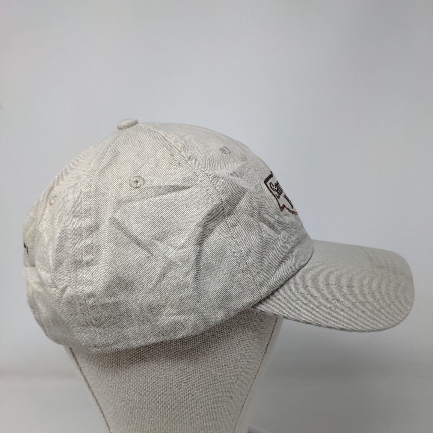 Sanderson Farms Strapback Hat Tan OSFA Adjustable Embroidered 6 Panel Cotton