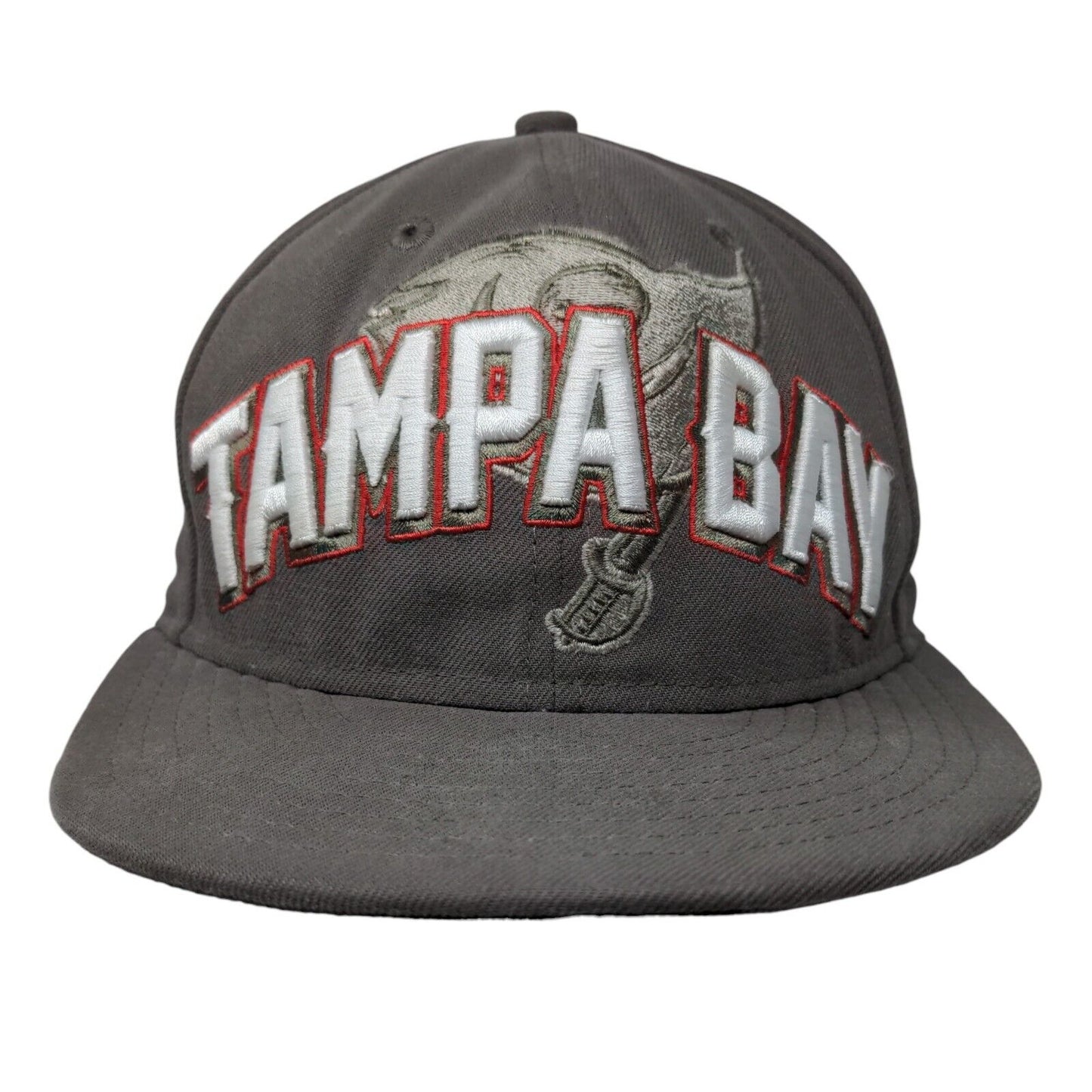 New Era Mens 59Fifty Fitted Hat Gray 7 1/8 Tampa Bay Buccaneers Embroidered Logo